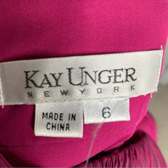 Vintage 90s y2K party silk red halter ruched midi dress size 6 kay unger prom - Picture 8 of 10